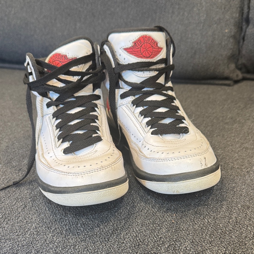 Jordan Kids Sneakers White Black with Red Accents